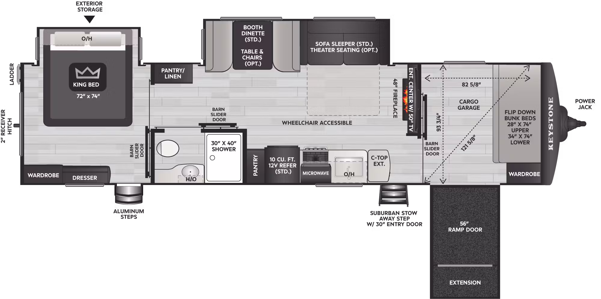 Front Garage Toy Hauler Travel Trailer - $119/wk - Image 2