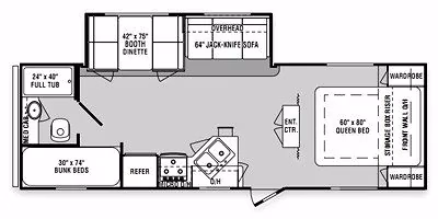 Rear Bunk & Bathroom Single Slide Bumper Pull - $62/wk - Image 2